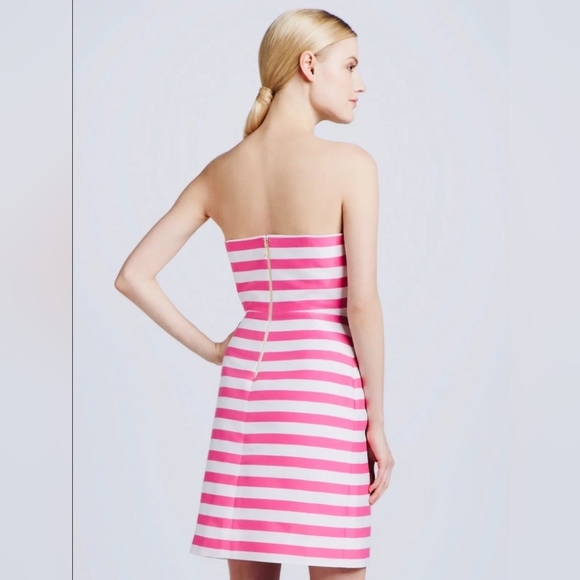 COPY - NWOT Kate Spade Betsy Pink White Striped Cocktail Dress Above Knee Strap… - Picture 6 of 11